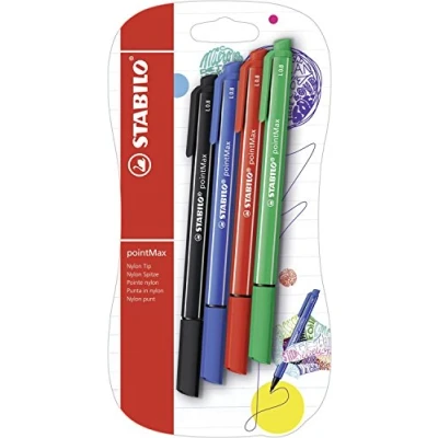 Imagen de Rotulador punta media premium STABILO pointMax Pack con 4 colores