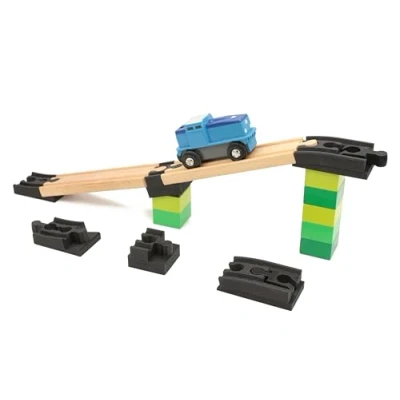 Imagen de 6 adaptadores de pendiente para tren madera compatible con Brio Duplo