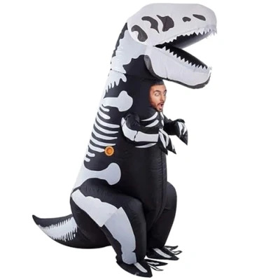 Imagen de AirSuit® Disfraz Hinchable de Esqueleto T Rex Inusual Talla Adulto Fabricado en Poliéster Alta Resistencia Agradable Llevar Sistema Hinchado Incluido OriginalCup®