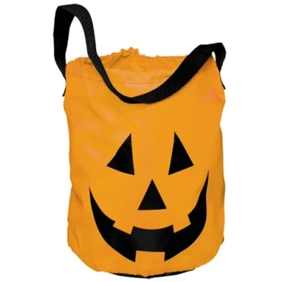 Imagen de Amscan 370152 55 bolsa de mano con forma calabaza, tamaño 30 x 25 cm, para caramelos, fiesta, Halloween, 1 unidad