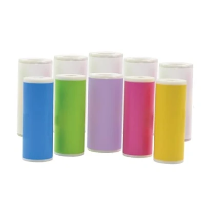Imagen de Lexibook, StarCAM Print, Pack de Recambio para la cámara instantánea DJ150, 10 Rollos Pegatinas (5 Blancas, 5 Colores: Verde, Azul, Morado, Rosa, Amarillo), DJ150A