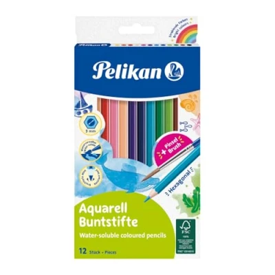 Imagen de Lapices de colores pelikan hexagonales acuarelable 12 mina 3mm caja carton