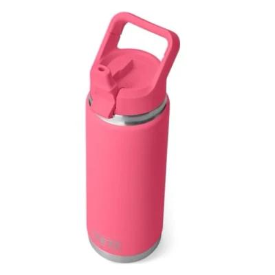 Imagen de YETI Rambler C Straw Bottle, Stainless Steel Vacuum Insulated Bottle with Cap, Tropical Pink, 26 oz (769 ml)
