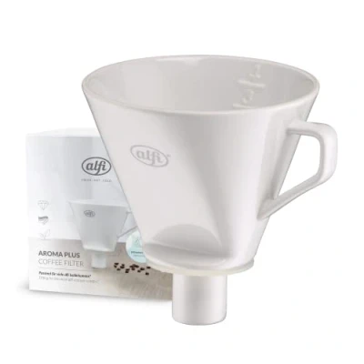 Imagen de alfi Aroma Plus, Filtro de Porcelana para Papel tamaño 4, Permanente, infusión café filtrado Directamente en la Jarra, sujeción Gracias al pitorro, con asa, Apto lavavajillas
