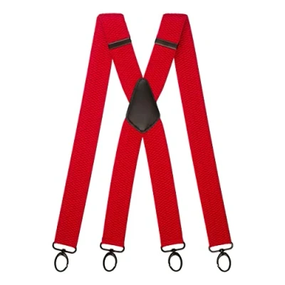 Imagen de Olata Tirantes Anchos Resistentes Multiusos En Forma De X Con Clips Mosquetón 4 cm. Rojo (Clips Negros)