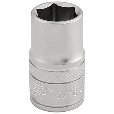 Imagen de Draper 16627 Llave de vaso imperial cromo satinado micro 1/2 pulgada, tamaño 9/16 pulgadas