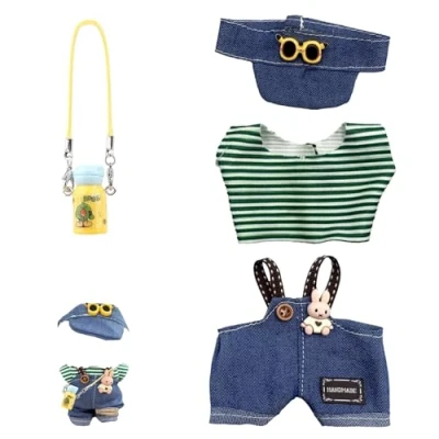 Imagen de LEERMEIZI Ropa de Muñeca 17 cm, Labubu Outfit, Juego cm para muñecas Labubu, Adecuado niños y niñas (E Sin incluir Juguetes Felpa)