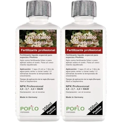 Imagen de POFLO Fertilizante profesional para especies de Photinia con nutrientes específicamente adaptados a la planta. (500ml)