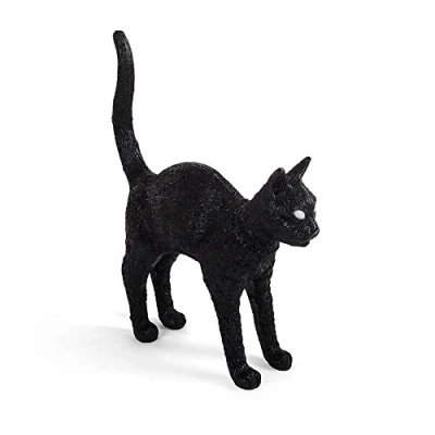 Imagen de SELETTI Lámpara de mesa decorativa LED Jobby The Cat negra