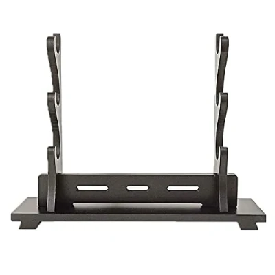 Imagen de Soporte de Espada Katana madera montaje en pared, gladiador Pantalla pared Crusader cuchillo arma, 3 capas