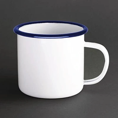 Imagen de Olympia 6 x taza esmaltada 350 ml 12 fl oz vaso de acero inoxidable apto para lavavajillas