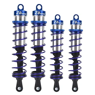 Imagen de Tbest amortiguador de choque para coche RC, delantero ajustable presión aceite metal, 4 piezas 1/8 RC(azul)