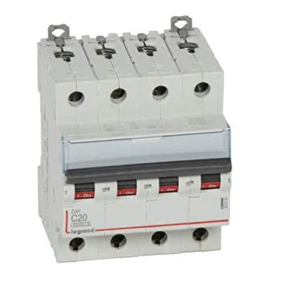 Imagen de Legrand 407929E, Interruptor Automático Magneto Térmico, 4P, 20A, Curva C, 10 kA, 4 módulo, DX3
