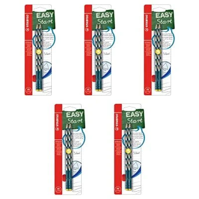 Imagen de STABILO EASYgraph S Lápices triangulares estrechos para zurdos, 5 paquetes de 2 unidades, dureza HB