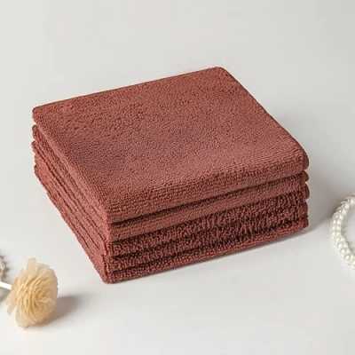 Imagen de Paño de microfibra sin pelusas, multiusos, reutilizables, súper suaves, secado rápido, para limpieza, cocina, coche, motocicleta, ventanas (café, 40 x cm)