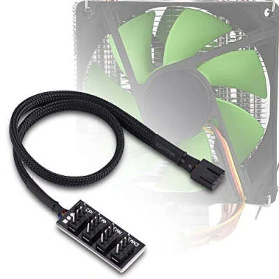 Imagen de Dpofirs 4 Pines Cable Divisor de Alimentación para Ventilador Carcasa PC, Buje PWM Vías, HUB Puertos CPU Ordenadores, Extensor