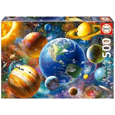 Imagen de Educa Puzzle de 500 Piezas para Adultos Sistema Solar. Incluye Pegamento Fix Puzzle. A Partir 11 años (18449)