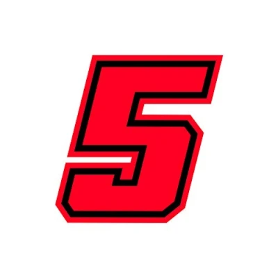 Imagen de 4R Quattroerre.it 13395 Número Racing 5 Moto GP, Rojo Neón, 10 x cm