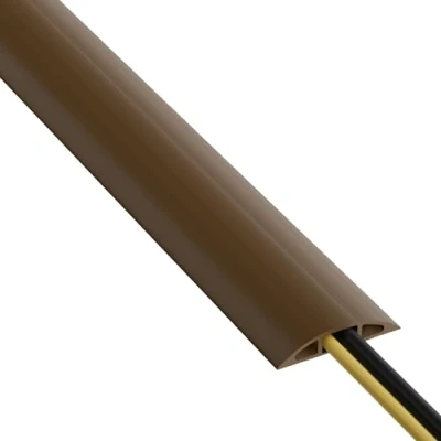Imagen de D Line CC 3 Canaleta pasacables Cavidad x 60 mm y 1,8 m en color marrón Protector de cables para suelo el tránsito ligero personas, 1,8m
