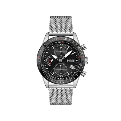 Imagen de BOSS Reloj Cronógrafo de Cuarzo para hombre con correa malla acero inoxidable plateada 1513886