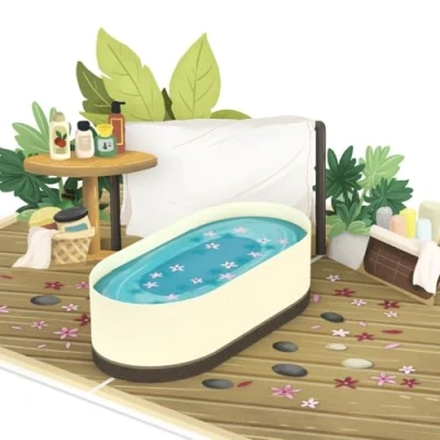 Imagen de papercrush® Tarjeta pop up bienestar de cupón 3D para vacaciones spa o hotel Vale bienestar, regalo dinero mujer, hombre y pareja cumpleaños bodas