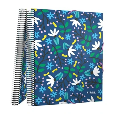 Imagen de Grafoplás Carpeta Fundas Plástico A4 Tapas Flexibles Espiral PVC 30 Forros de Polipropileno Blue Garden by Elena Corredoira Maxiplás Perfecto Material Escolar