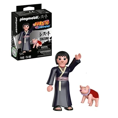 Imagen de PLAYMOBIL Naruto Shippuden 71115 Shizune con el Cerdo de la Suerte Tonton, diversión Juego Creativo para los Fans del Anime Grandes Detalles y Extras auténticos, 5 Piezas, a Partir años