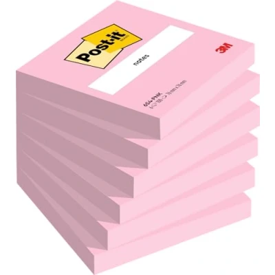 Imagen de Post it Notas, Rosa, 76 mm x mm, 100 hojas/bloc, 6 blocs/paquete