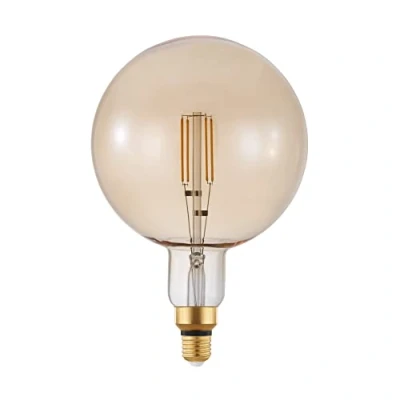 Imagen de Eglo LED E27 regulable, bombilla vintage ámbar extra grande, foco retro globo, 4,5 vatios (equivalente a 40 vatios), 470 lúmenes, blanco cálido, 2200k, G200, Ø 20 cm