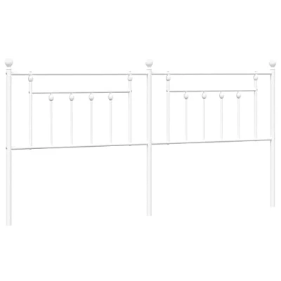 Imagen de vidaXL Cabecero, Cabecera de Cama con Patas, Cabecero para Estructura Cama, Somier Hogar Dormitorio, Metal Blanco 200 cm