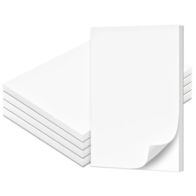 Imagen de Fantastino® bloc de notas en blanco, 6 unidades, tamaño A5, 50 hojas por 90 g/m² papel, arrancables para oficina, hogar, escuela, uni.