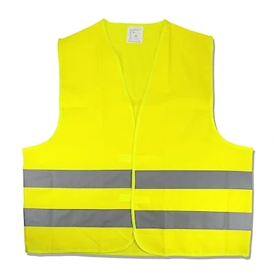 Imagen de Cartrend 50130 Chaleco reflectante de averías amarillo tamaño XL, DIN en 20471 práctica bolsa textil con cierre cremallera