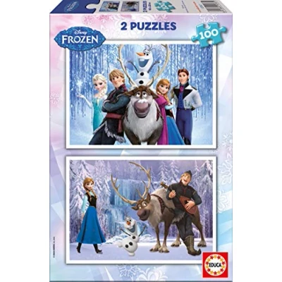 Imagen de Educa Frozen Disney Puzzles Infantiles, 2x100 Piezas, Multicolor (15767)