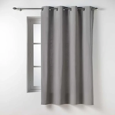 Imagen de Douceur d&#039;Intérieur Twily Cortina, con Ojales, 135 x 180 cm, Gris, algodón y poliéster Reciclado