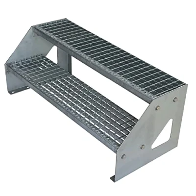 Imagen de Escaleras de zanca acero 2 Escalones Independiente Totalmente galvanizada Medidas (L x a A) 44cm 80cm 38cm Resistente la intemperie y corrosión