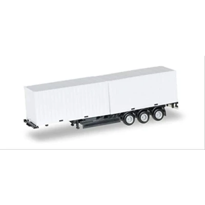 Imagen de Herpa Miniaturmodelle GmbH 076494 002 Chasis Krone 40 2 x 20 pies de contenedor, vehículos en Miniatura, Color Negro