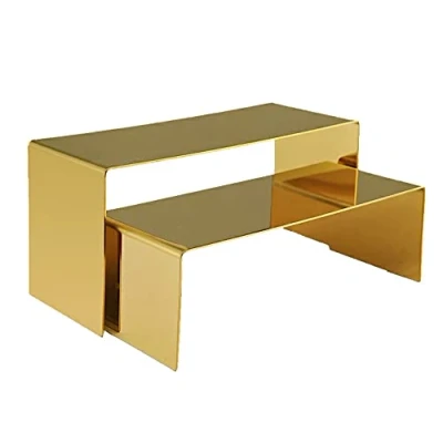 Imagen de U/ Juego de 2 soportes acero inoxidable dorado para zapatos