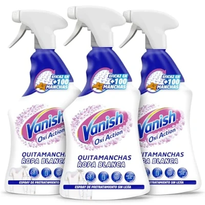 Imagen de Vanish Oxi Action Quitamanchas para ropa blanca, en spray, sin lejía Pack de 3 x 750 m