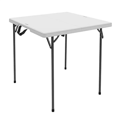 Imagen de LIFETIME 92117 Mesa plegable portátil cuadrada resistente, medidas 93.9 x 73.6 cm, duradera, resistente y ligera, incluye asa para transportar, 4 personas, soporta hasta 181 kg