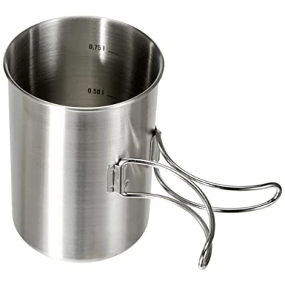 Imagen de Tatonka taza con asa de 850 ml, acero inoxidable, asas plegables y escala volumen, compatible Nalgene boca ancha, 1 litro