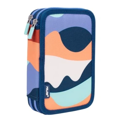 Imagen de MILAN® Plumier 2 pisos con contenido serie The Fun, azul