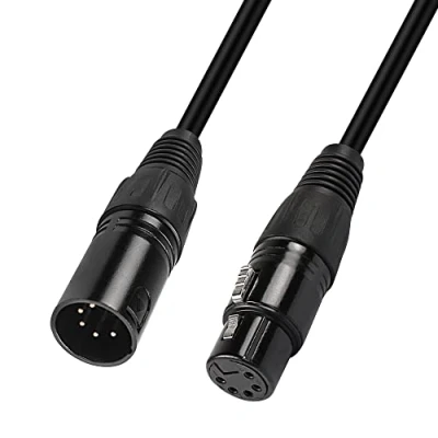Imagen de Meiriyfa Cable DMX de XLR 5 Pines macho a hembra negro, 1m