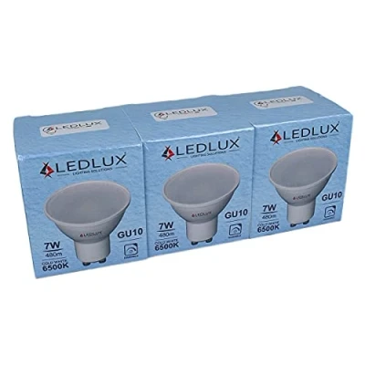 Imagen de 3 bombillas LED GU10 regulables, 220 V, 7 W = 50 W, 480 lúmenes, foco regulable con Triac Dimmer, blanco cálido neutro frío (6500K)
