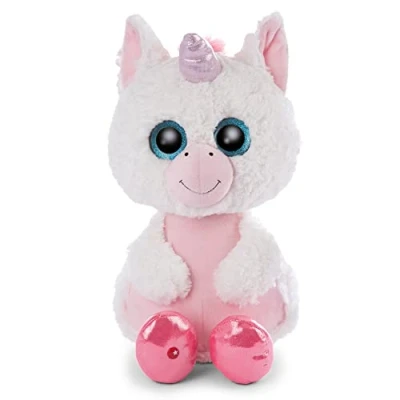 Imagen de NICI Einhorn Original Glubschis Milky Fee 45 cm Unicornios Ojos Grandes y Brillantes Peluches esponjosos para los Amantes de Juguetes tiernos, Color Blanco/Rosa (47188)