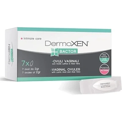 Imagen de Dermoxen Bactor Óvulos Vaginales con Acción Desinfectante y Fungicida. Contra Vaginosis Vaginitis Bacteriana Micótica, Ardor Picor. Protector Reequilibrante. 7 óvulos