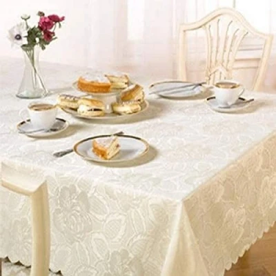 Imagen de Emma Barclay Damask Rose Mantel Jacquard en Color Crema (52 x 70 cm, 132 178 cm)