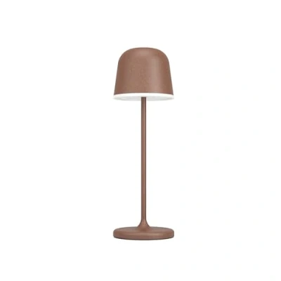 Imagen de Eglo LED lámpara de mesita noche Mannera, luz con control táctil inalámbrica puerto USB, metal en marrón óxido y plástico blanco, iluminacón dormitorio blanco cálido, IP54