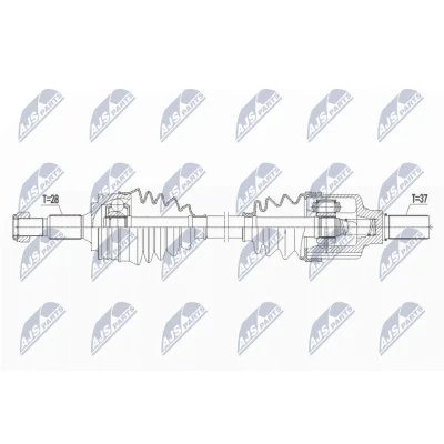 Imagen de NTY NPW PE 067 Árbol de transmisión Eje delantero, derecha 658 77 PEUGEOT: 3008 II SUV