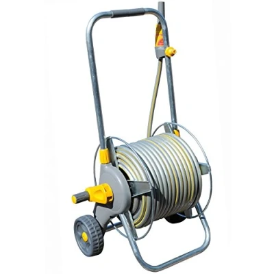 Imagen de Hozelock Carro portamangueras metálico para 60 m de 12,5 mm incluye 30 manguera y todos los accesorios listo su uso