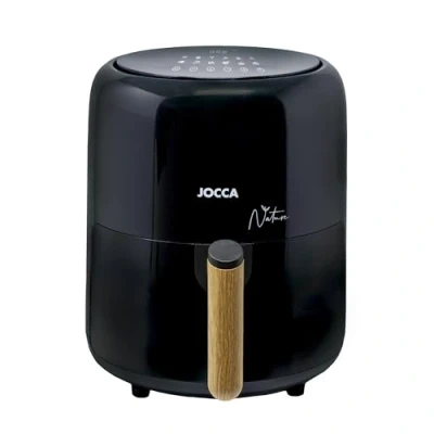 Imagen de JOCCA Freidora de Aire Caliente 3,8L Linea Nature Negra Sin Aceite Air Fryer 3,8 Litros Temporizador Temperatura Ajustable Cocina Sana 1450W Pantalla LED Tactil Ahorro Energía